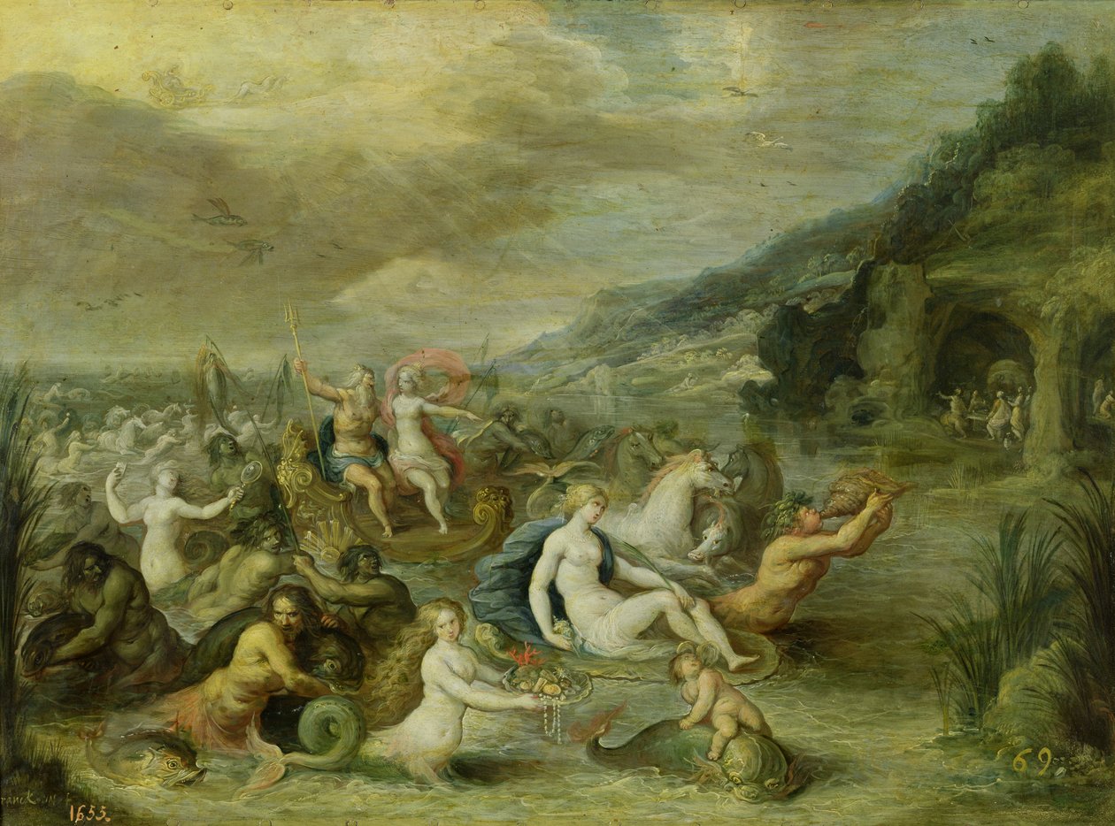 Triumf Amfitryty (olej na miedzi) autorstwa Frans II Francken the Younger