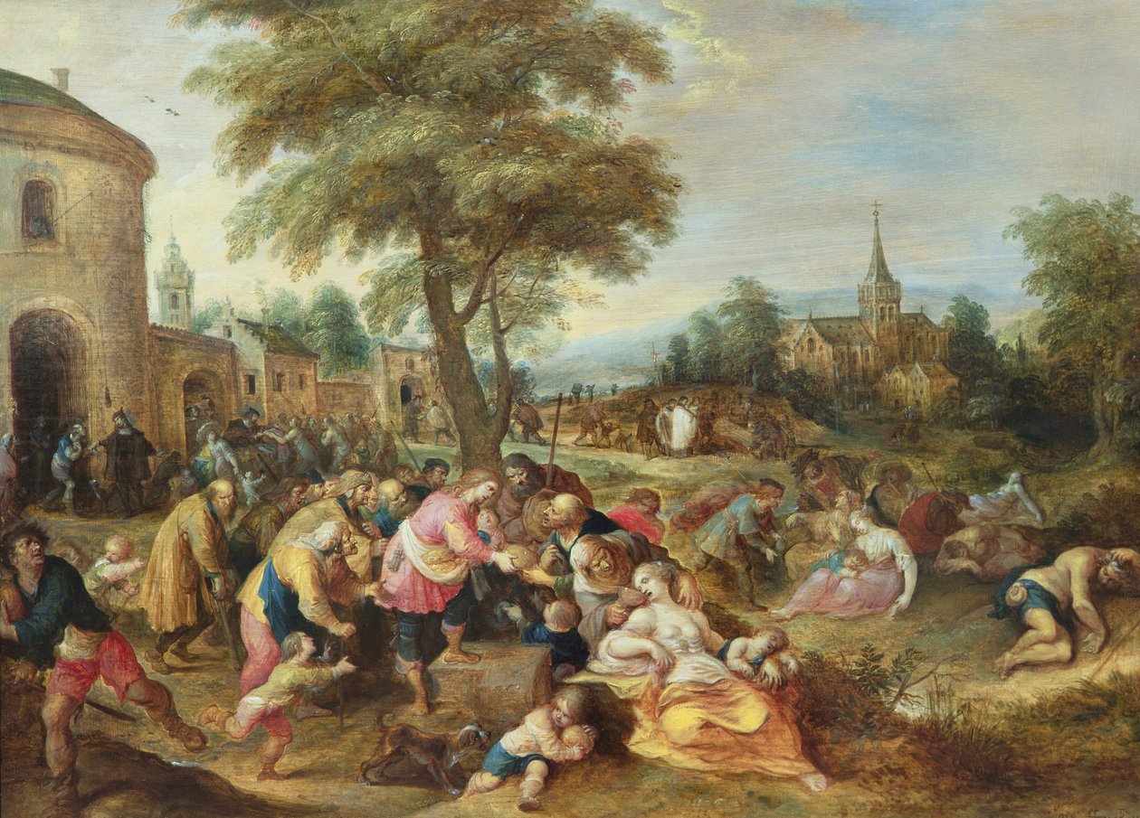 Uczynki miłosierdzia (olej) autorstwa Frans II Francken the Younger
