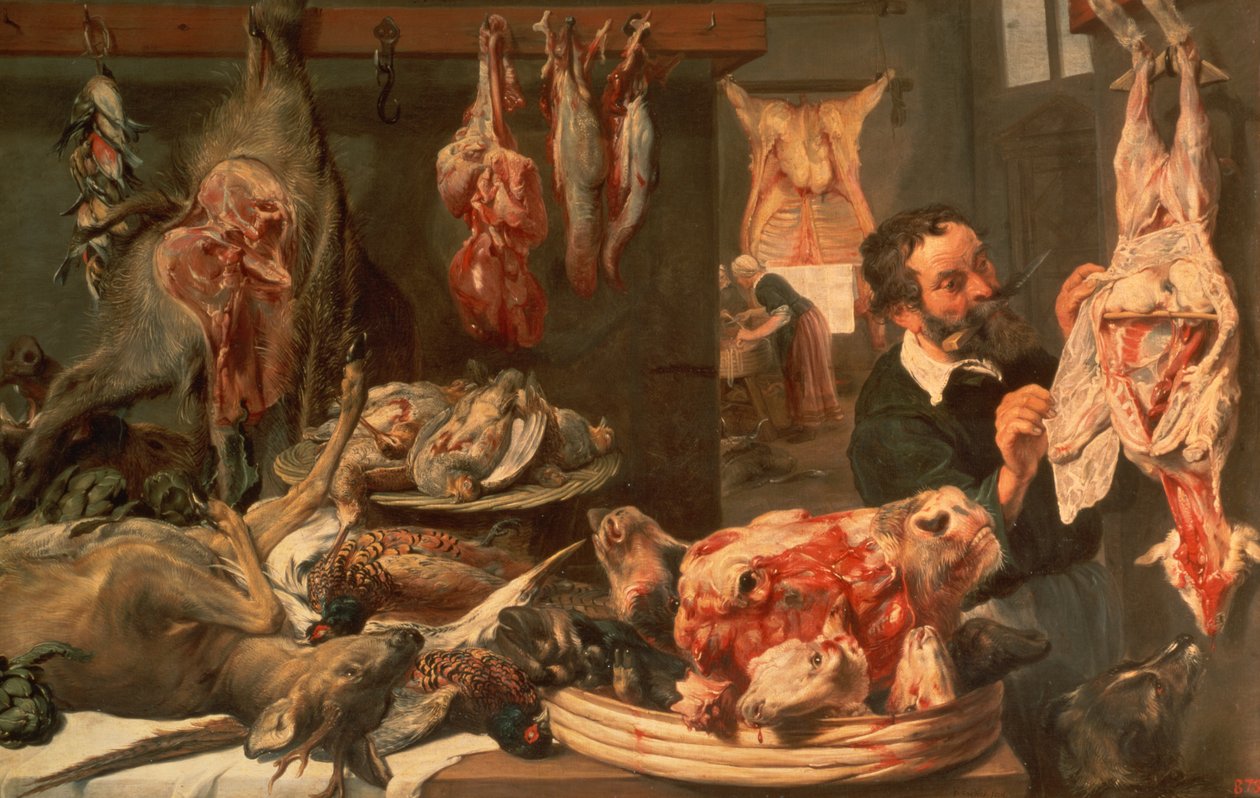 Sklep mięsny autorstwa Frans Snyders or Snijders