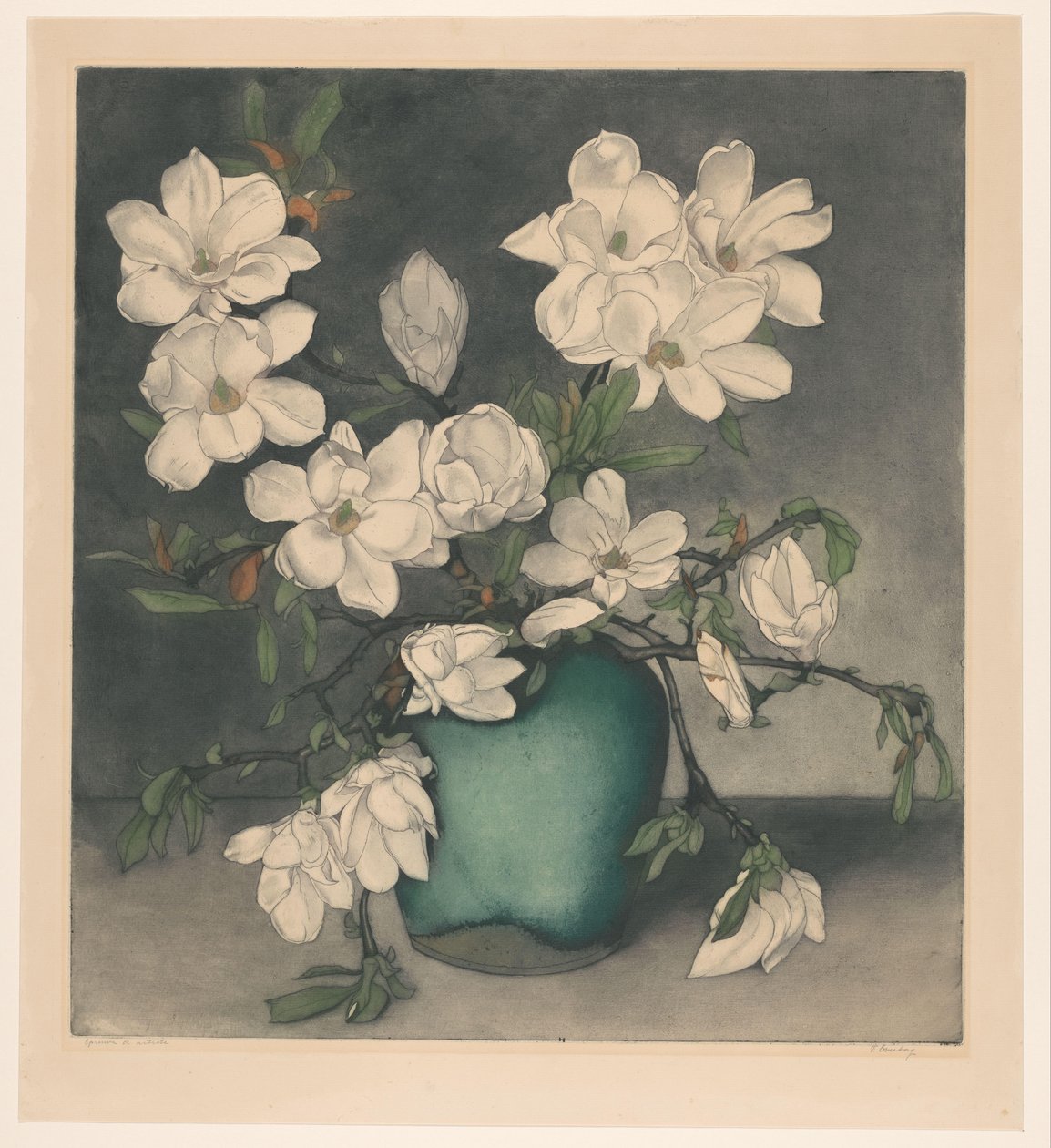Magnoliatacken autorstwa Frans Everbag (signed by artist)