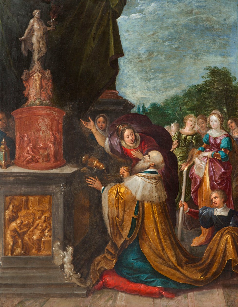 Bałwochwalstwo króla Salomona. autorstwa Frans Francken the Younger