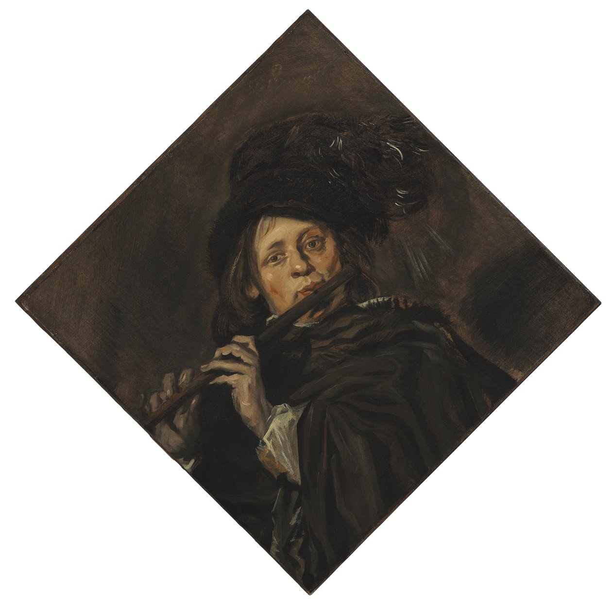 Młody mężczyzna grający na flecie autorstwa Frans Hals