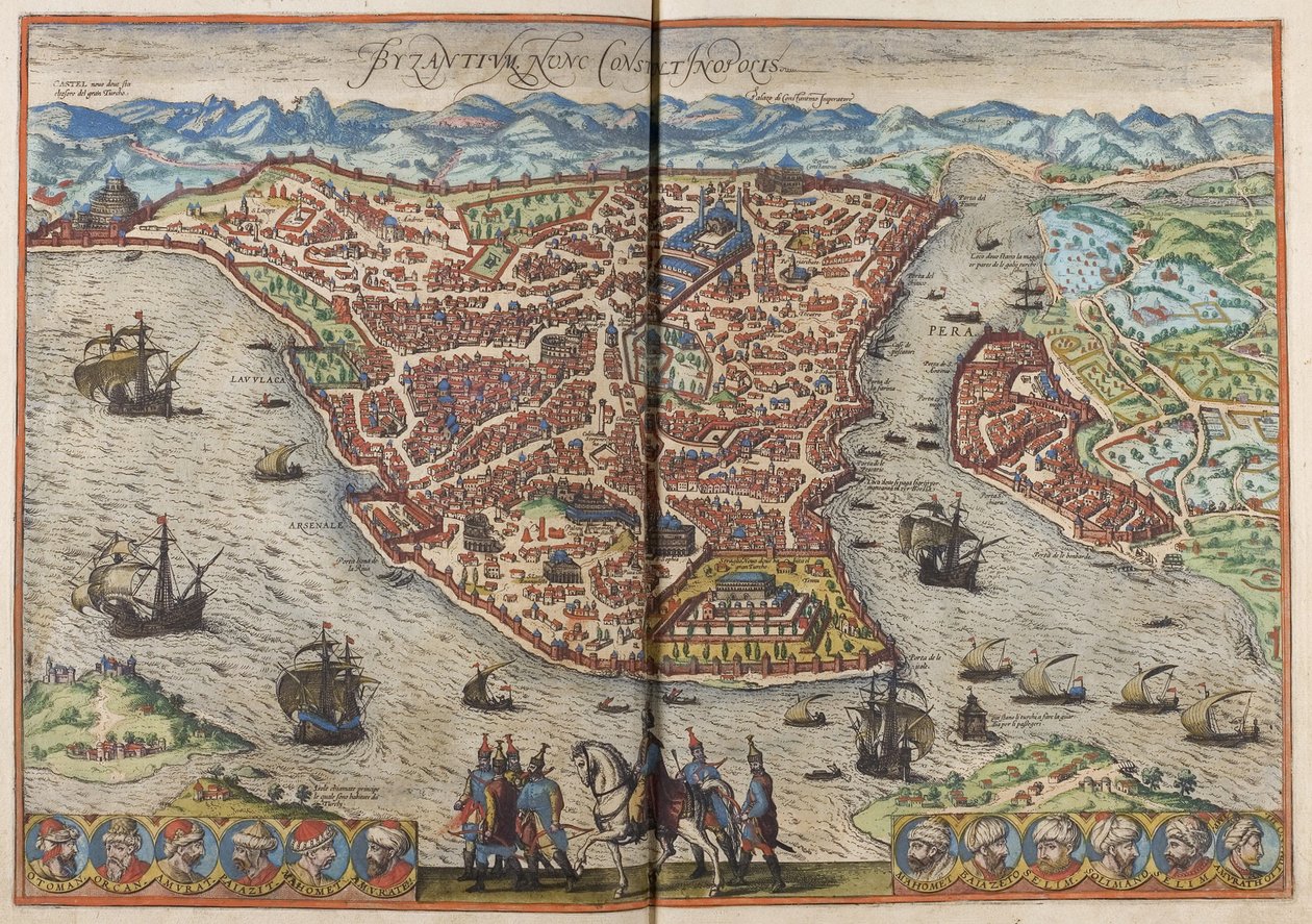 Bizancjum. Konstantynopol Od: Miasta świata, 1572 autorstwa Frans Hogenberg