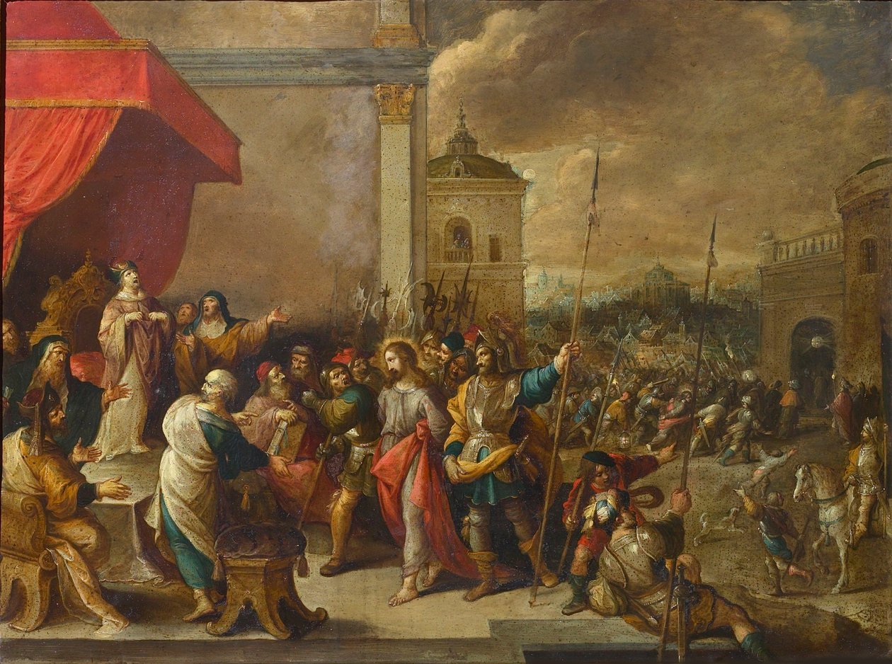 Chrystus przed Kajfaszem, c. 1650. autorstwa Frans III Francken