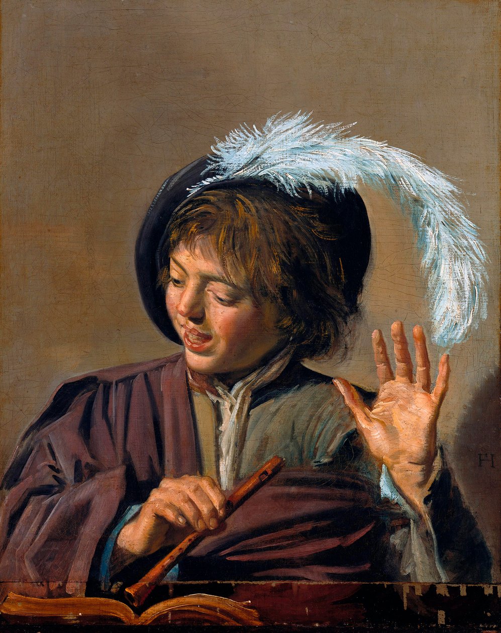 Śpiewający chłopiec z fletem, ok.1623 autorstwa Frans I Hals