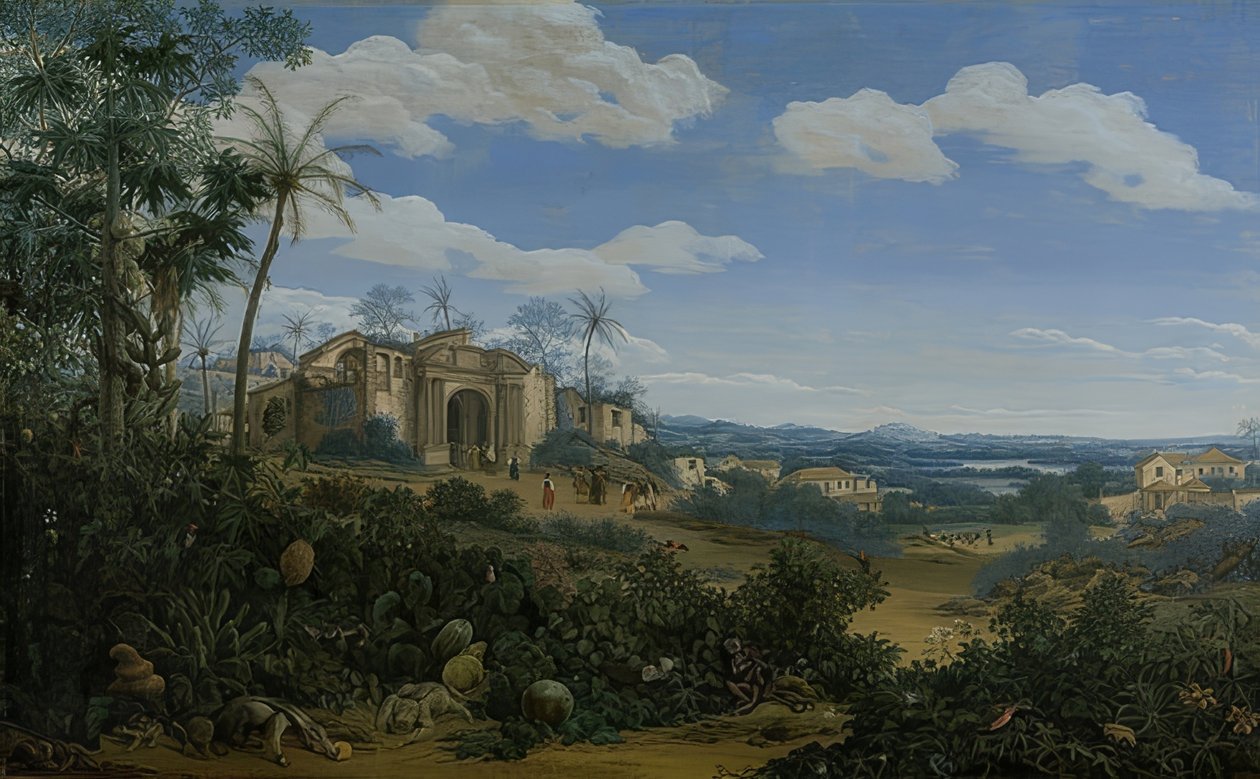 Widok Olindy, Brazylia. 1662 autorstwa Frans Post