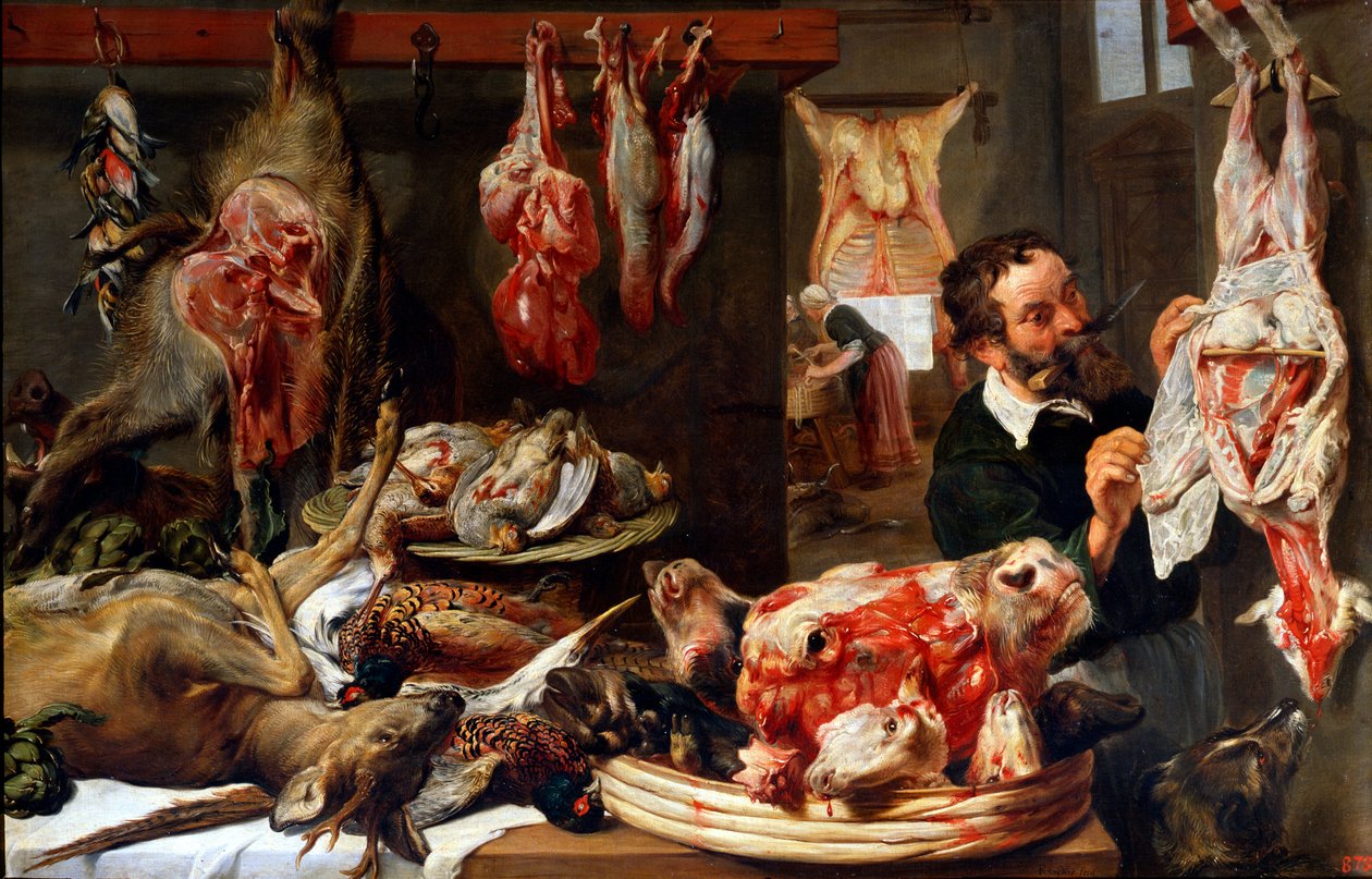 Sklep mięsny, lata 30. XVII wieku. autorstwa Frans Snyders or Snijders