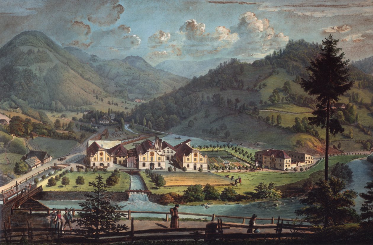 Neubruck koło Scheibbs, Toepperfabrik około 1827 r. autorstwa Franz Barbarini