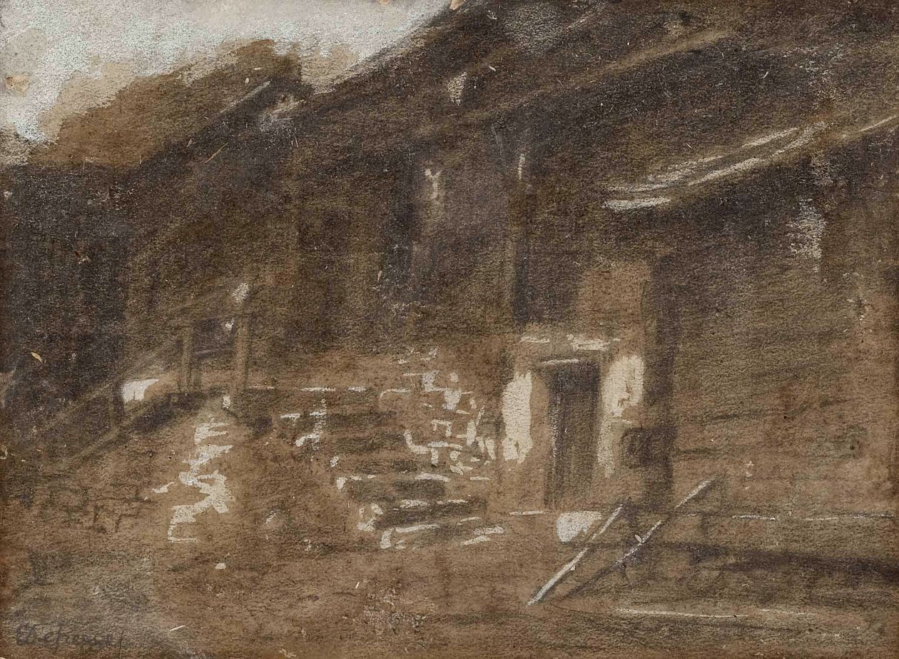 Podwórko ze schodami autorstwa Franz Defregger