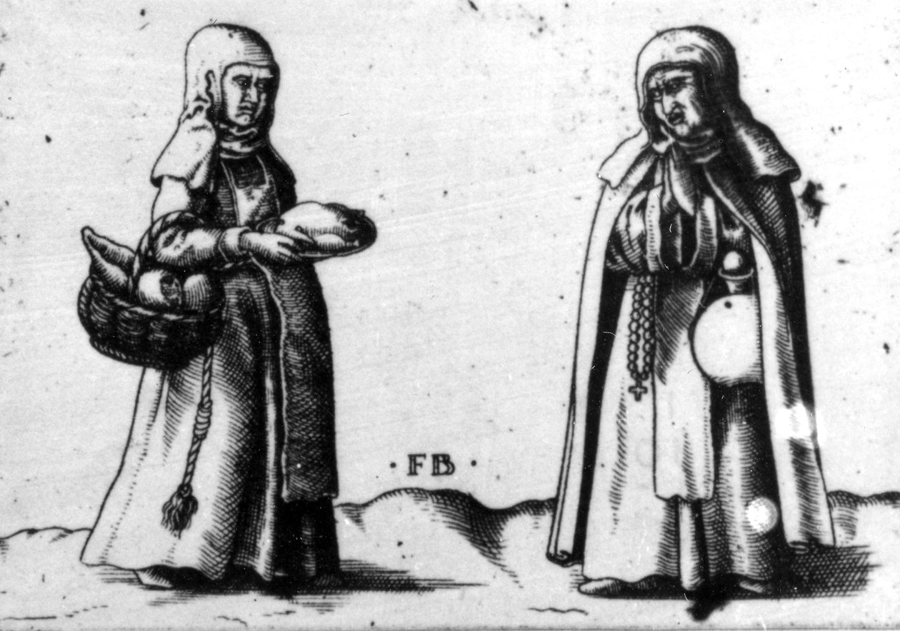 Dwie osoby religijne autorstwa Franz Isaac Brun