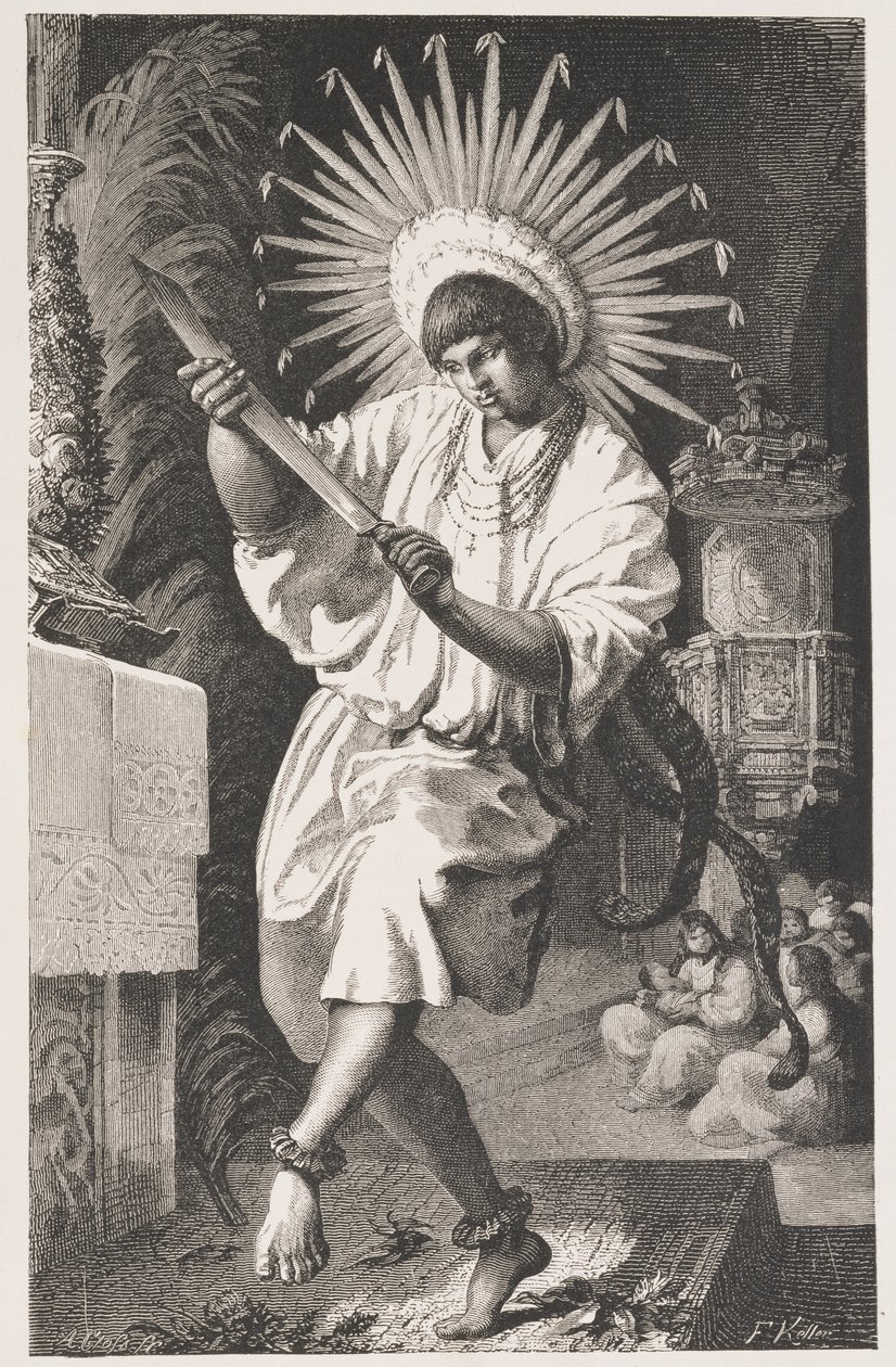 Indianin Mojos, ze starożytnej misji w Trynidadzie, z Amazonii i rzek Madery, Franz Keller, ryc. A. Closs, 1874 autorstwa Franz Keller