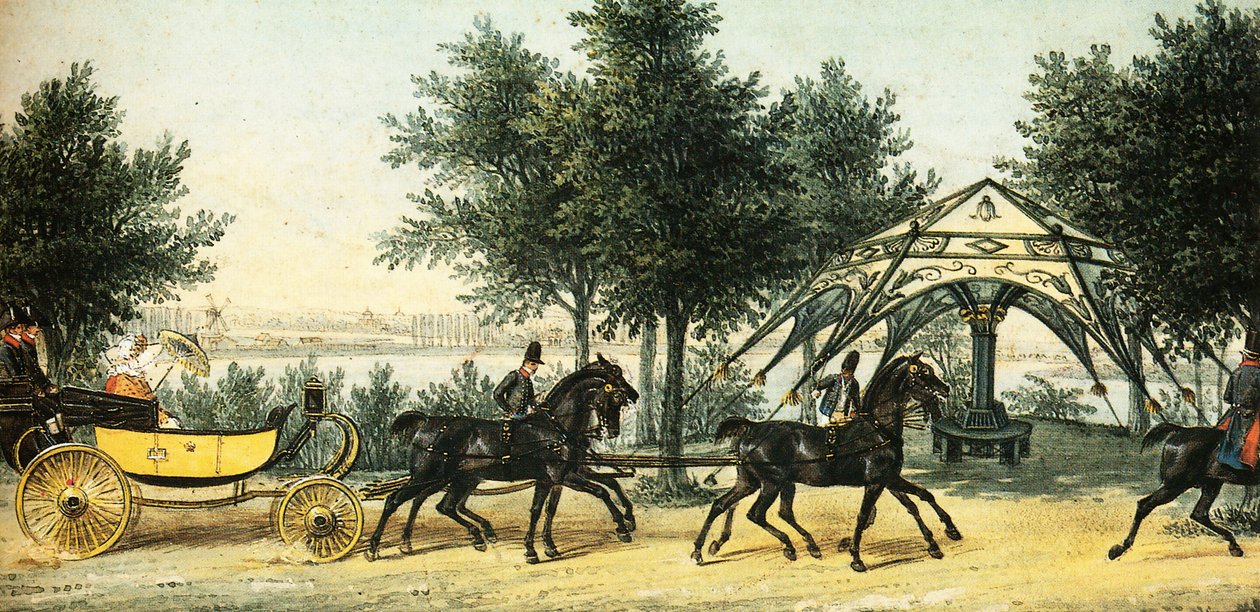 namiot w parku Klein-Glienicke, ok. 1840, Franz Krüger autorstwa Franz Krüger