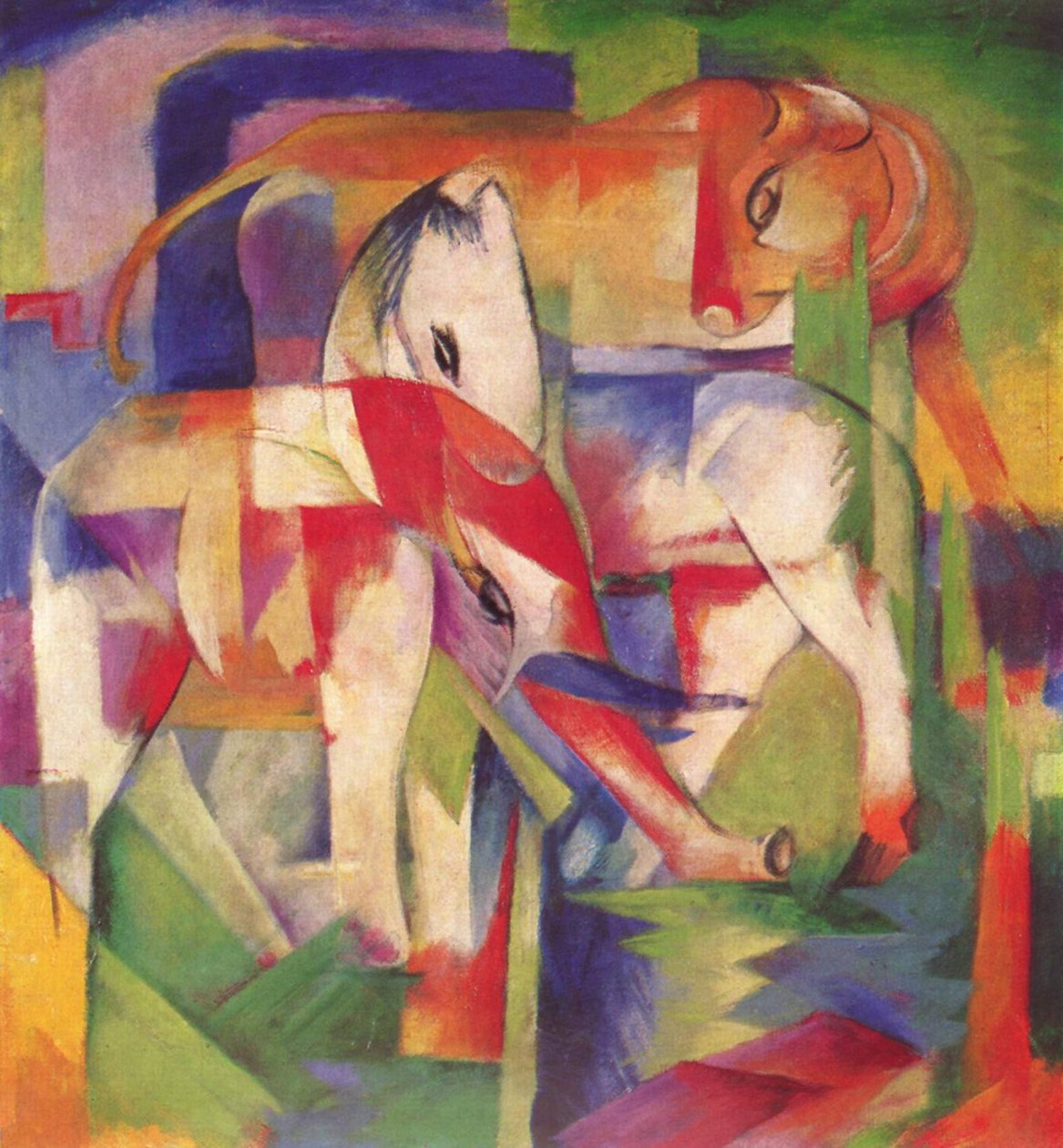 Słoń, koń, bydło, zima autorstwa Franz Marc