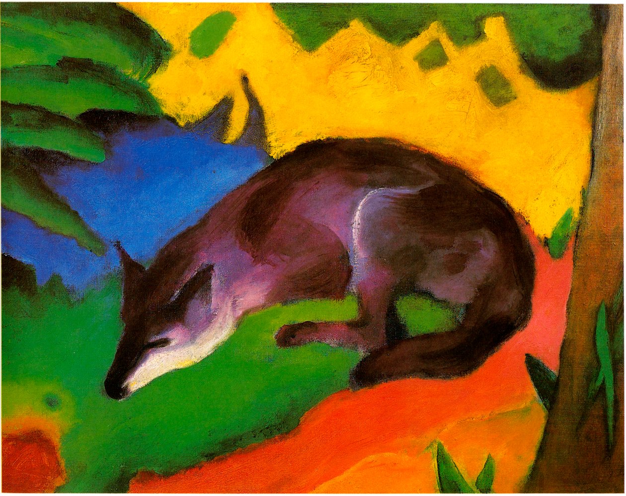 Niebiesko-czarny lis autorstwa Franz Marc