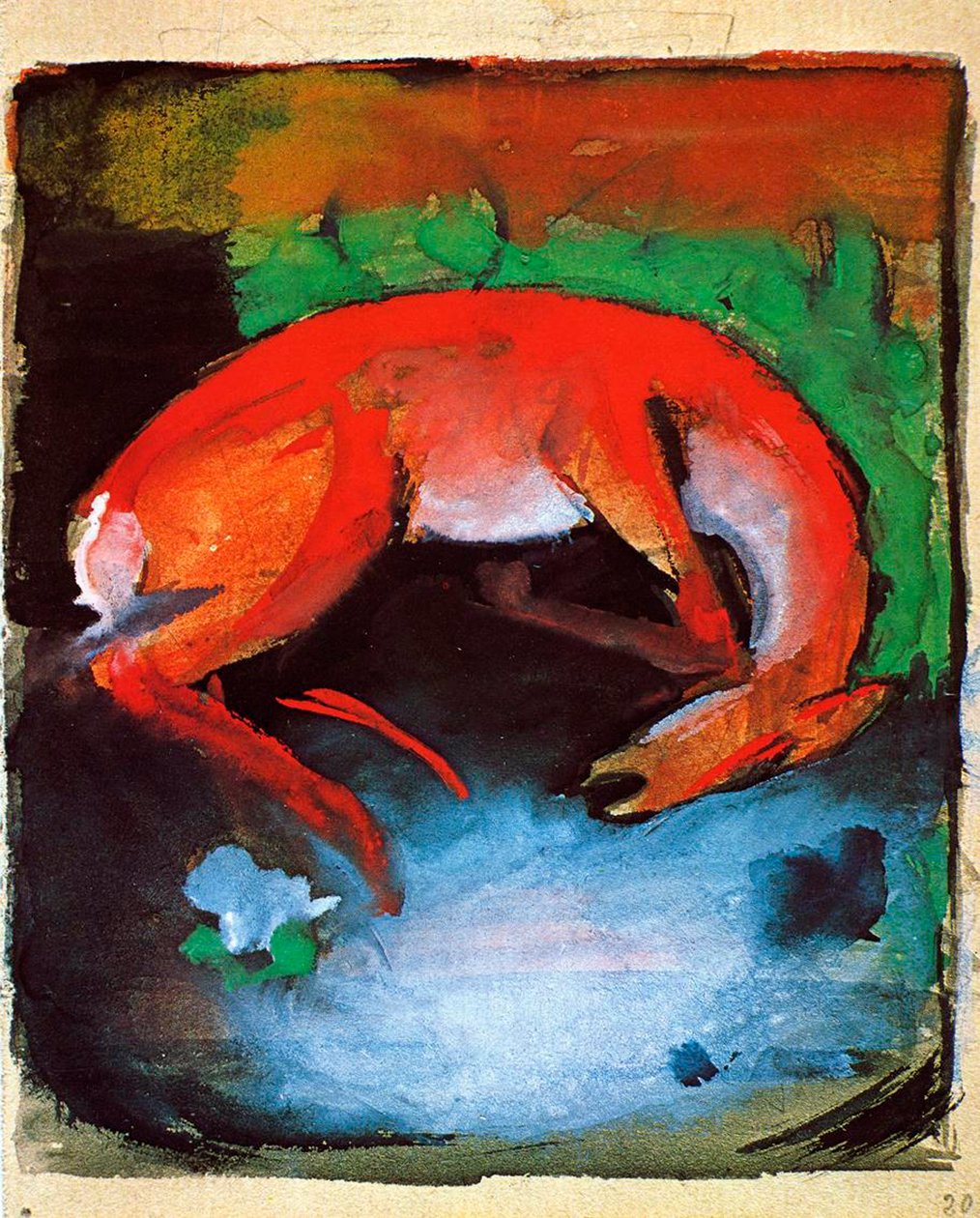 Martwy jeleń, 1913 autorstwa Franz Marc