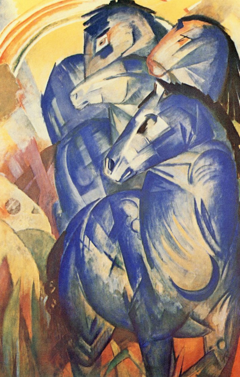 Wieża niebieskich koni autorstwa Franz Marc