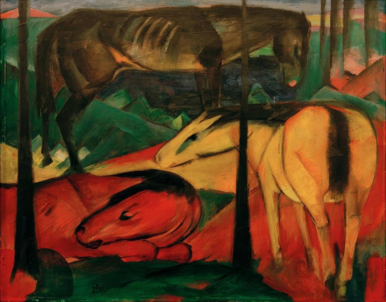Trzy konie autorstwa Franz Marc