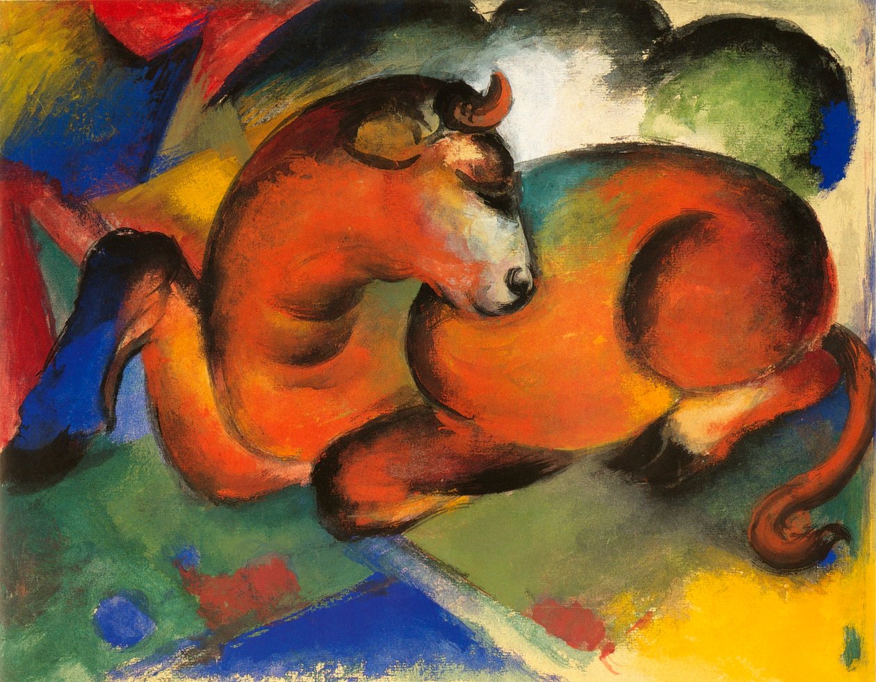 czerwony Byk autorstwa Franz Marc