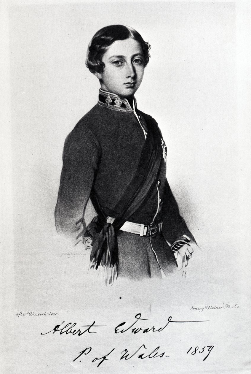 Edward, książę Walii, grawerowane przez Emery Walker autorstwa Franz Xaver Winterhalter