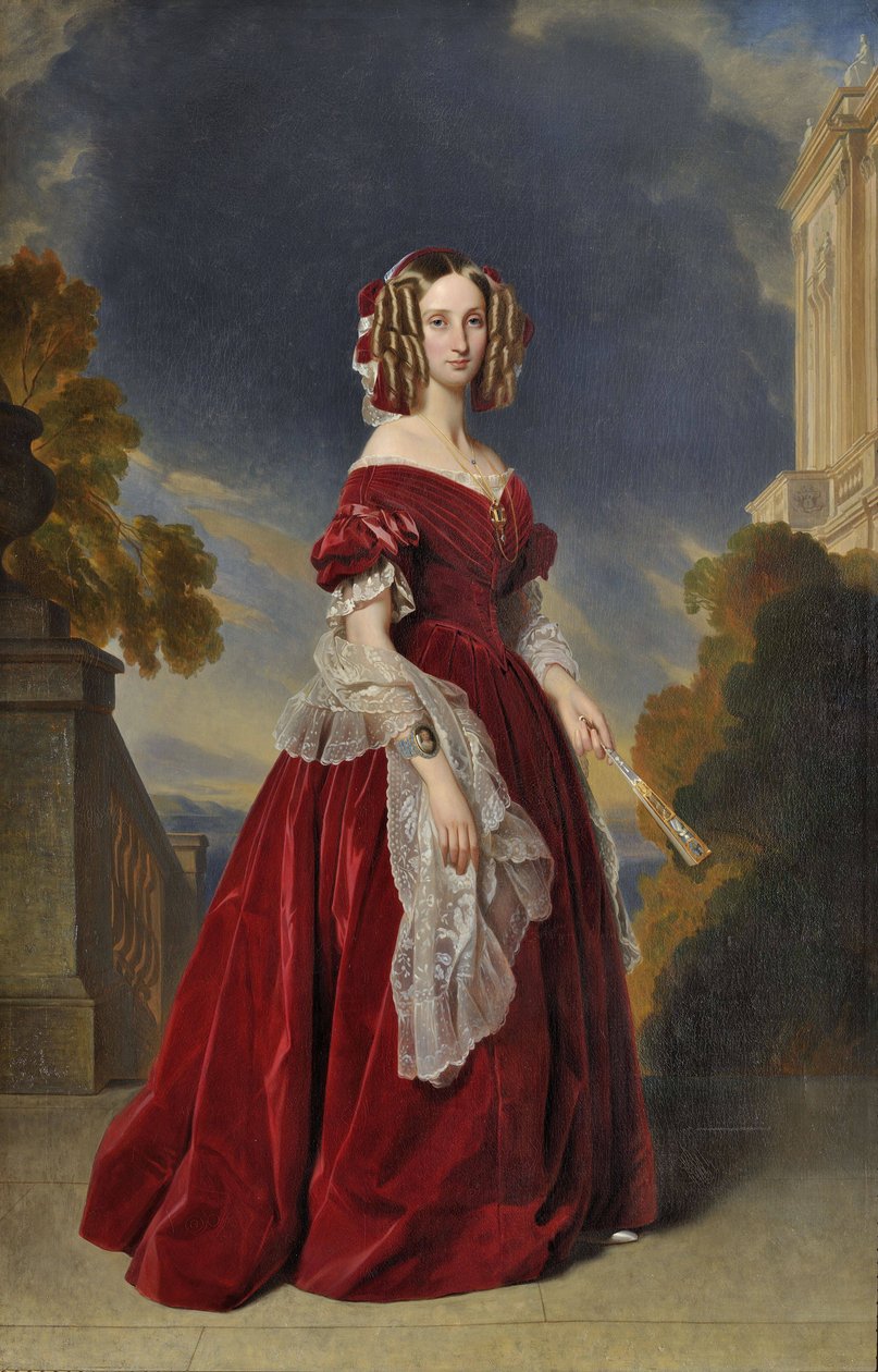 Portret Marie-Louise, pierwszej królowej Belgów autorstwa Franz Xaver Winterhalter