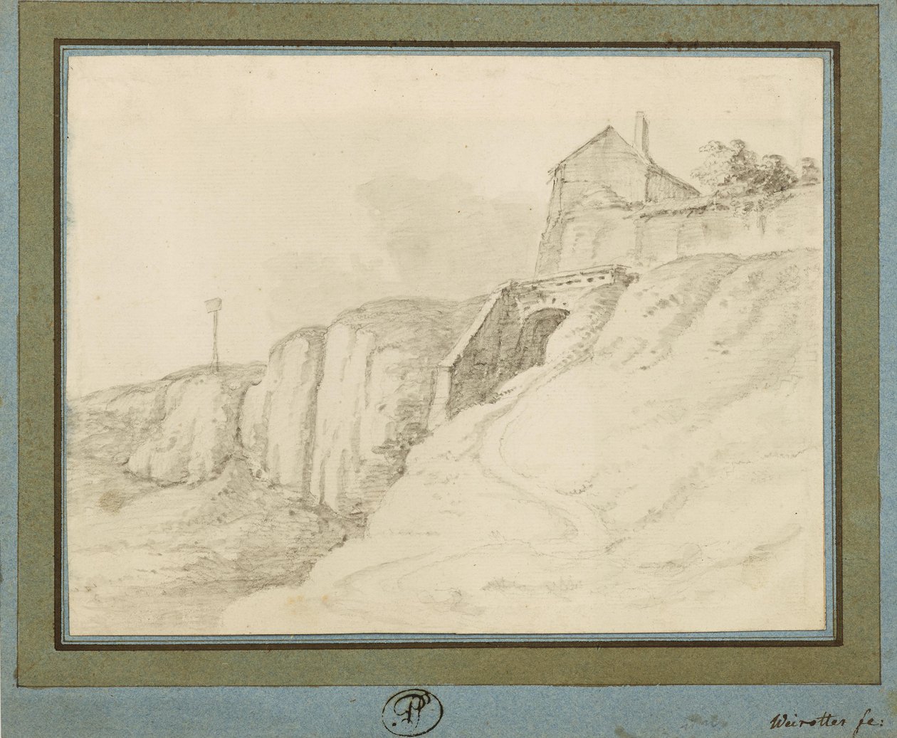Dom nad klifami (most) autorstwa Franz Edmund Weirotter