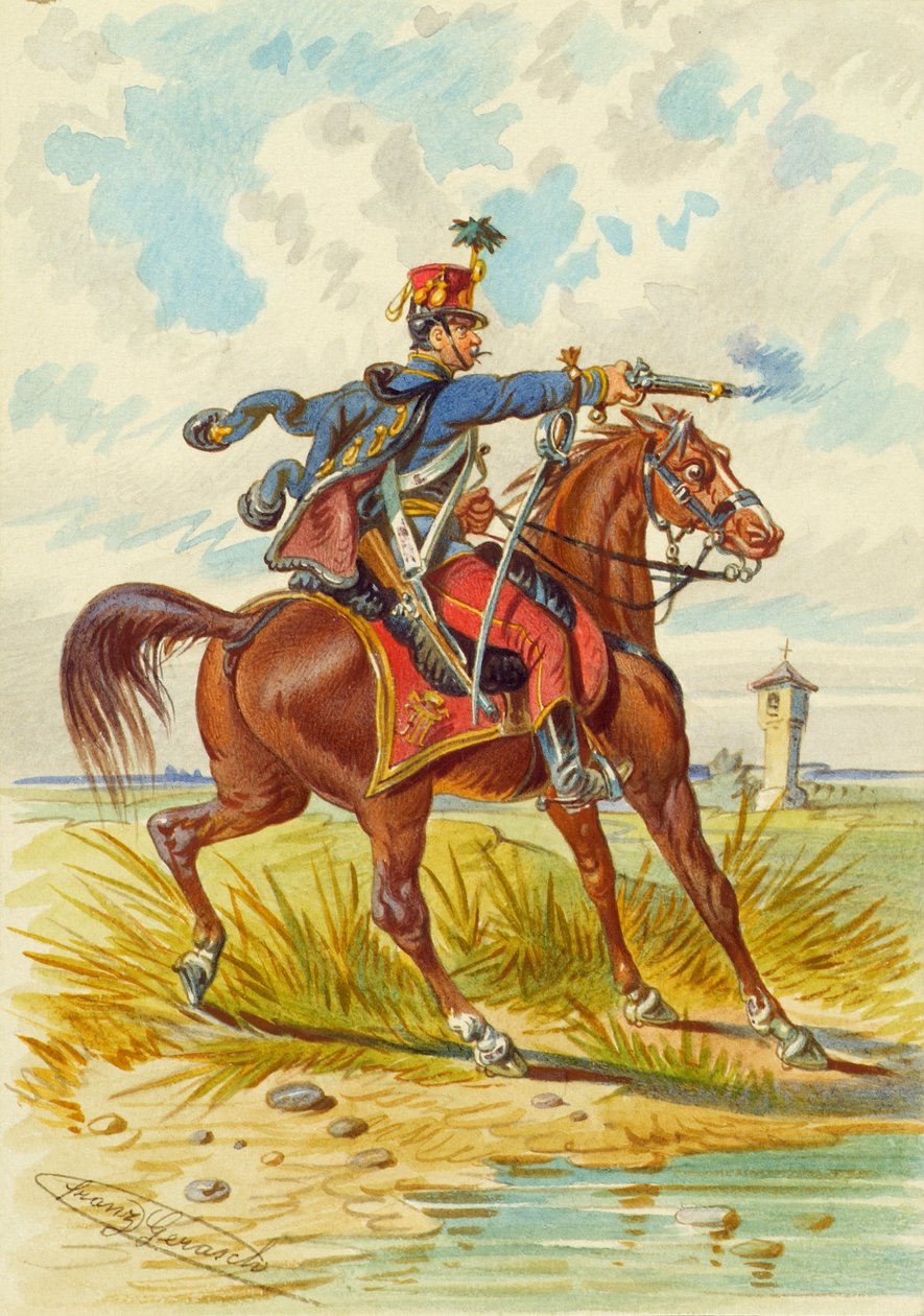 żołnierz na koniu autorstwa Franz Gerasch