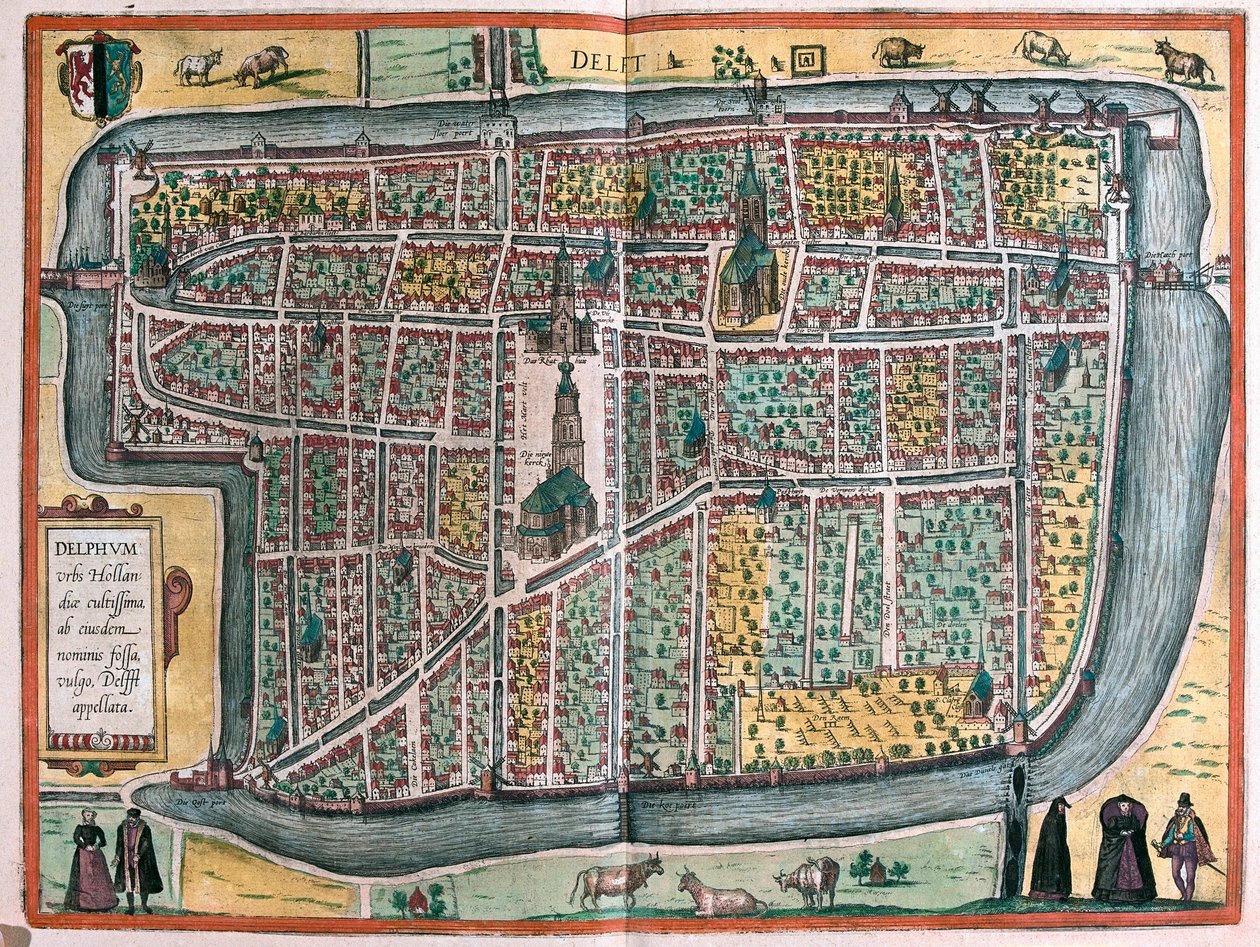 Delft, Holandia (grawerowanie autorstwa Franz Hogenberg