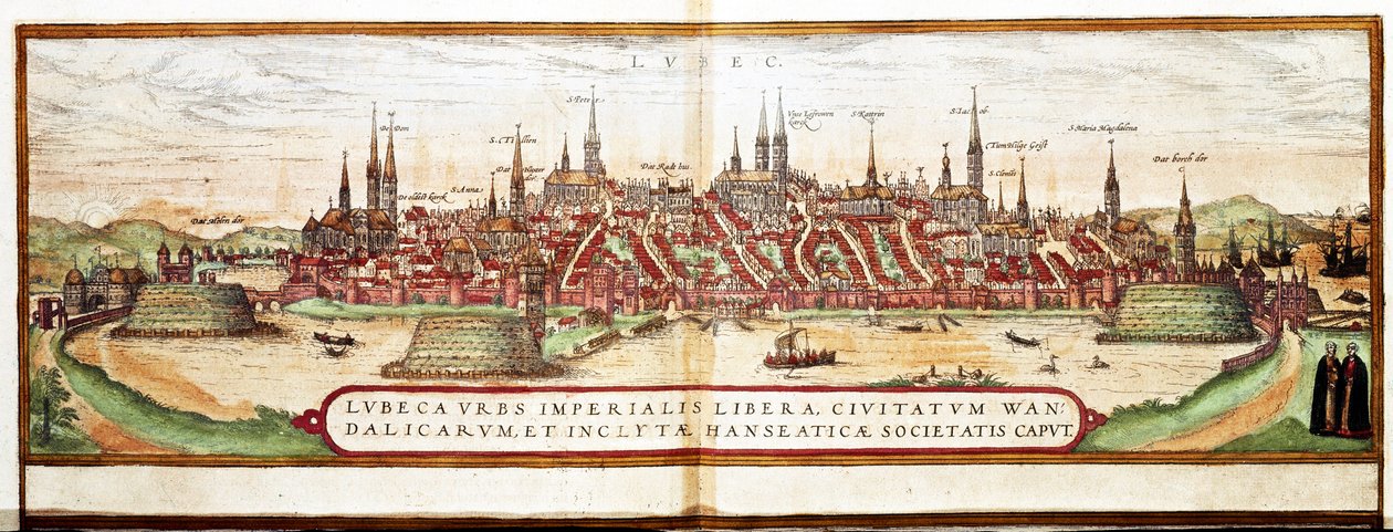 Mapa Lubeki (grawerowanie autorstwa Franz Hogenberg