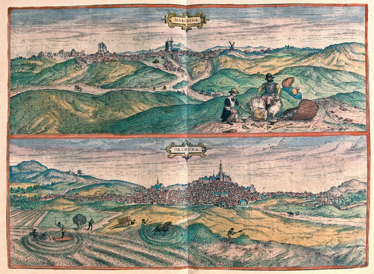 Marchena - Osuna, Katalonia, Hiszpania (grawerowanie autorstwa Franz Hogenberg
