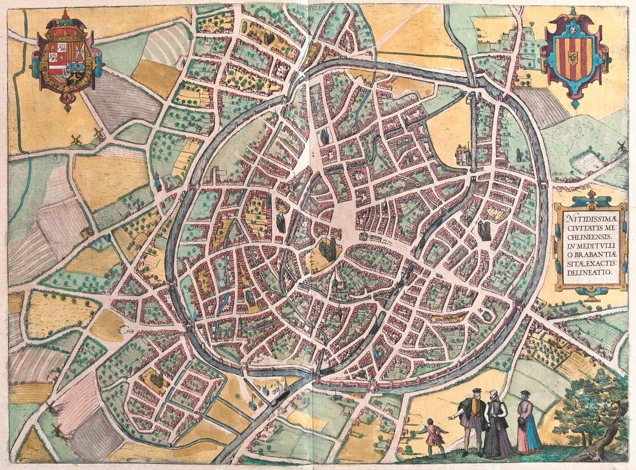 Mechelen, Belgia (grawerowanie autorstwa Franz Hogenberg