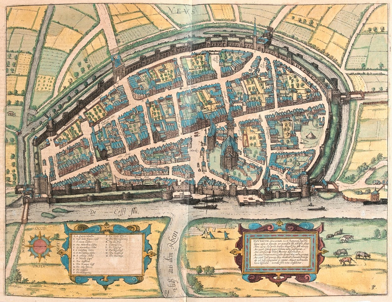 Neuss, Niemcy (Grawerowanie autorstwa Franz Hogenberg
