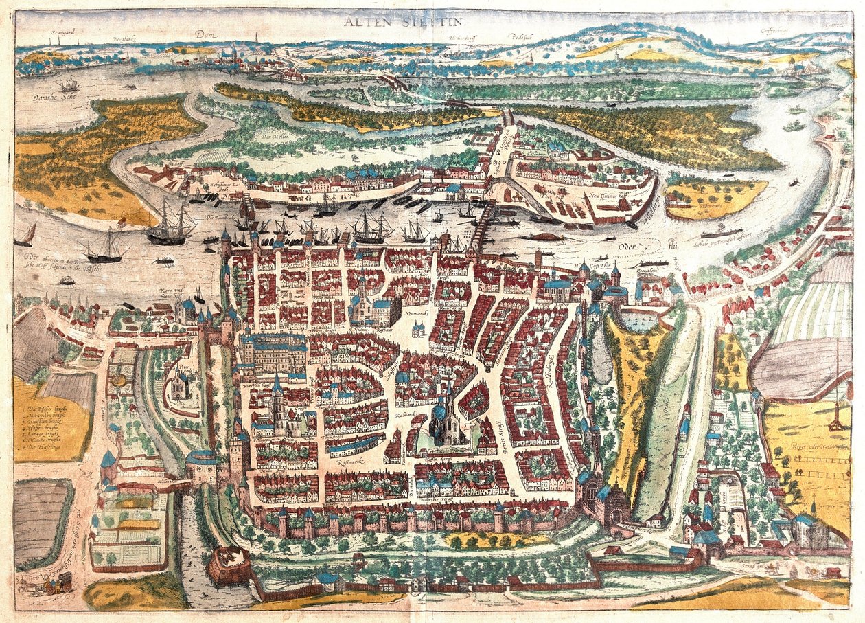 Szczecin, Polska (grafika autorstwa Franz Hogenberg