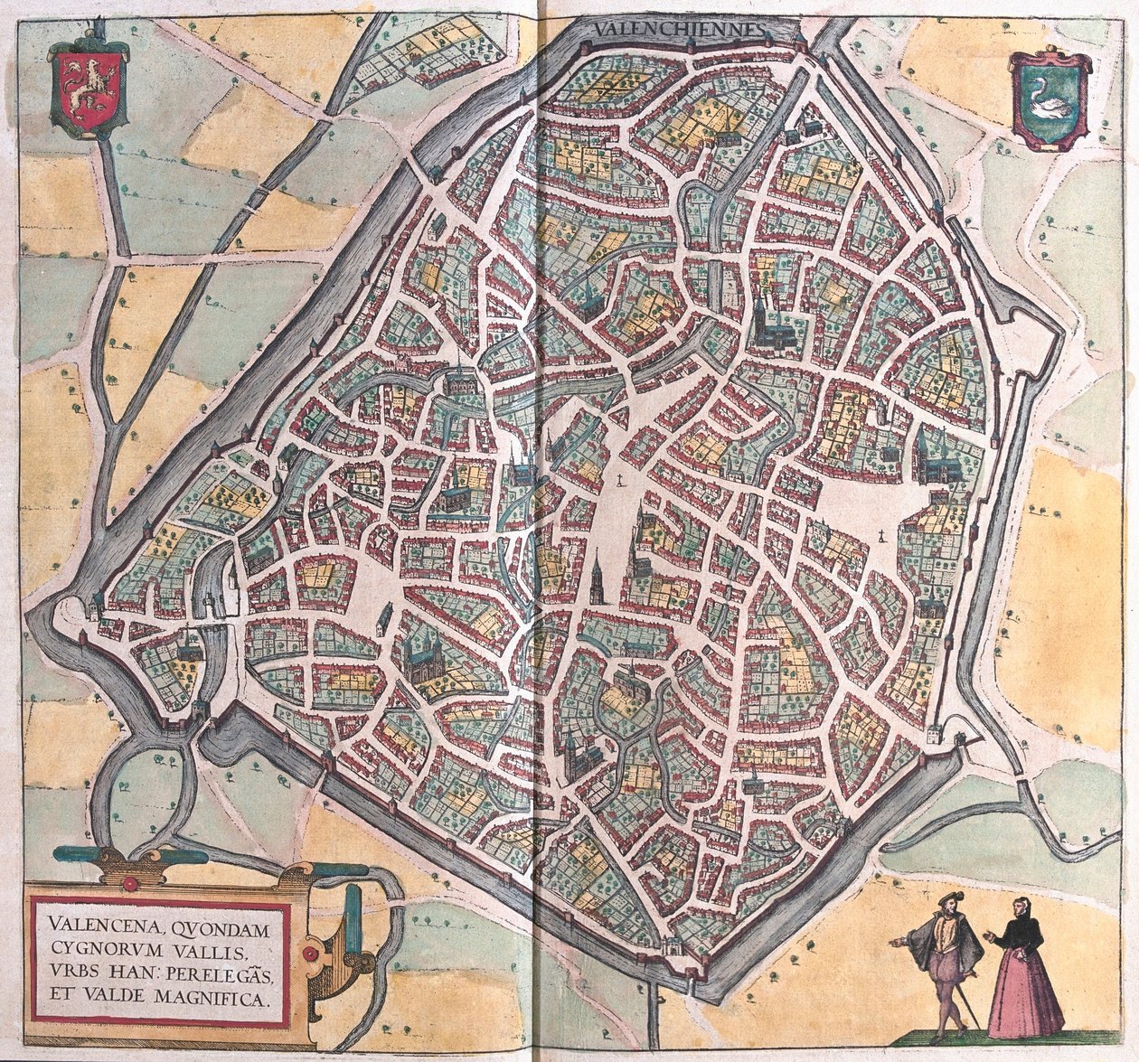 Valenciennes, Francja (Grawerowanie autorstwa Franz Hogenberg