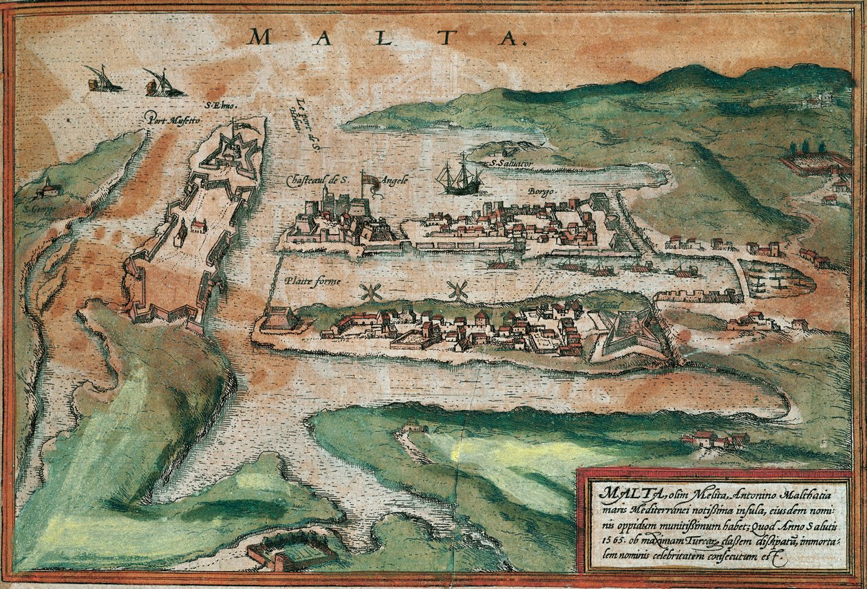 Widok Malty (grawerunek autorstwa Franz Hogenberg