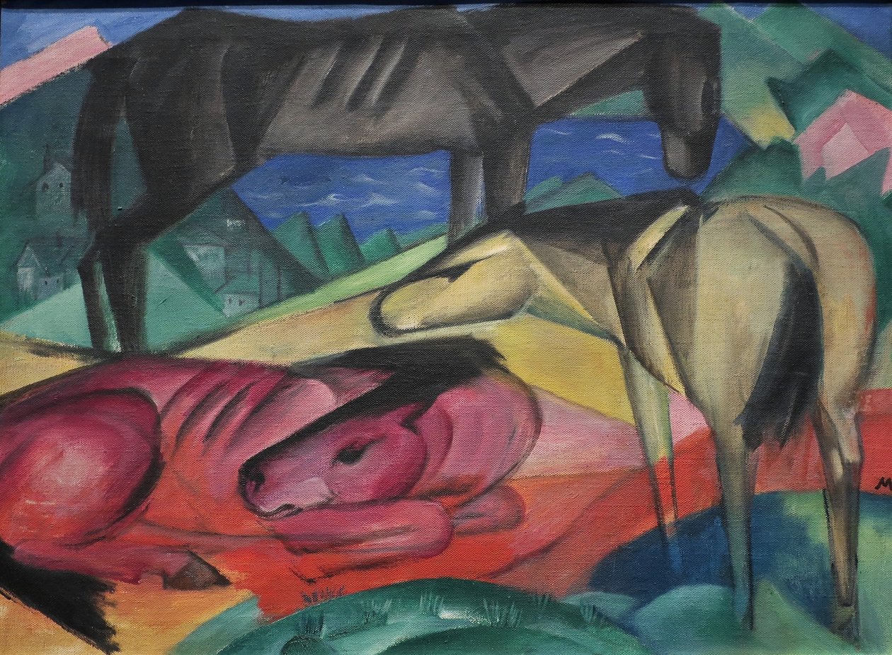 1913 Franz Marc Trzy konie II autorstwa Franz Marc