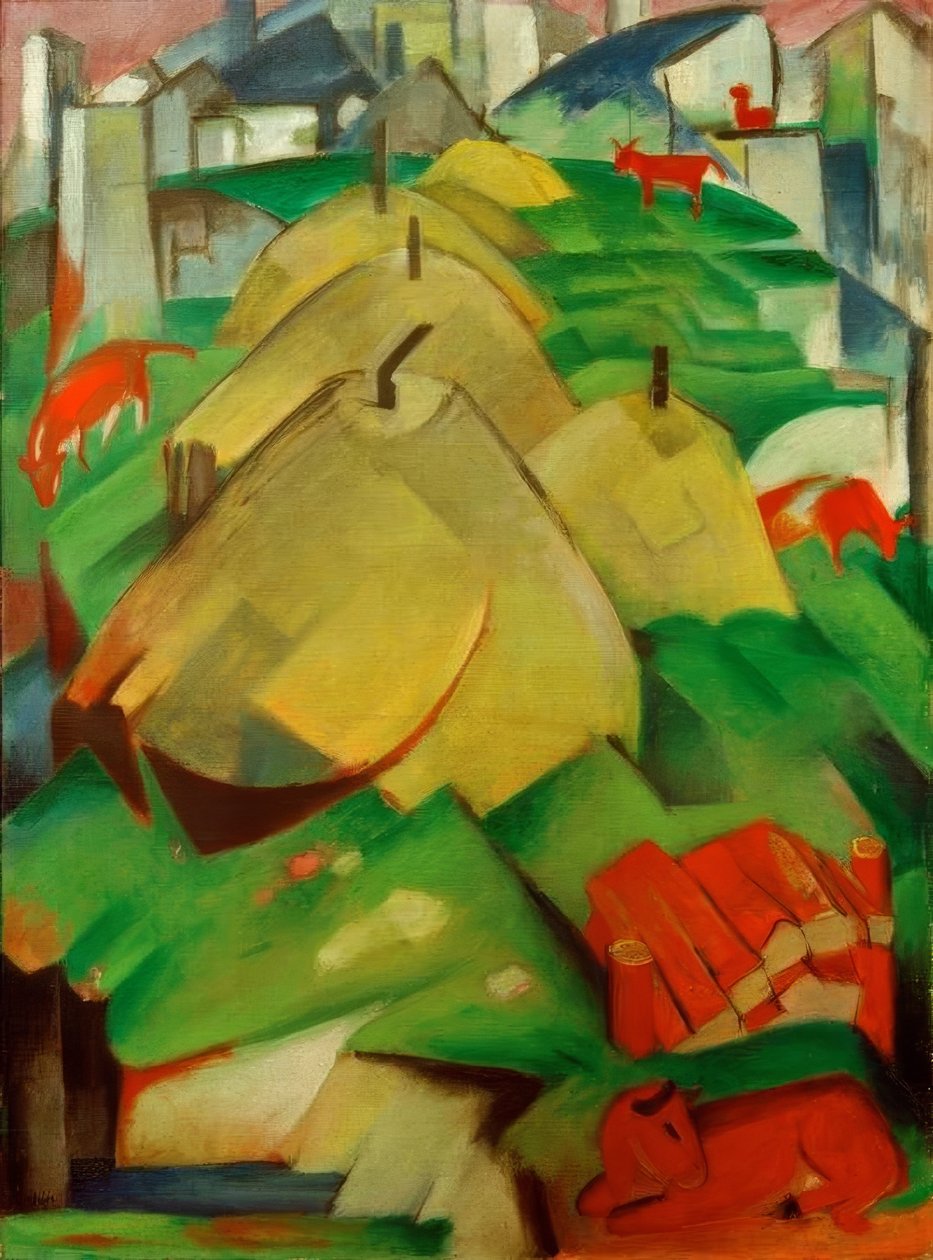 Alpenszene (Streuhocken) autorstwa Franz Marc