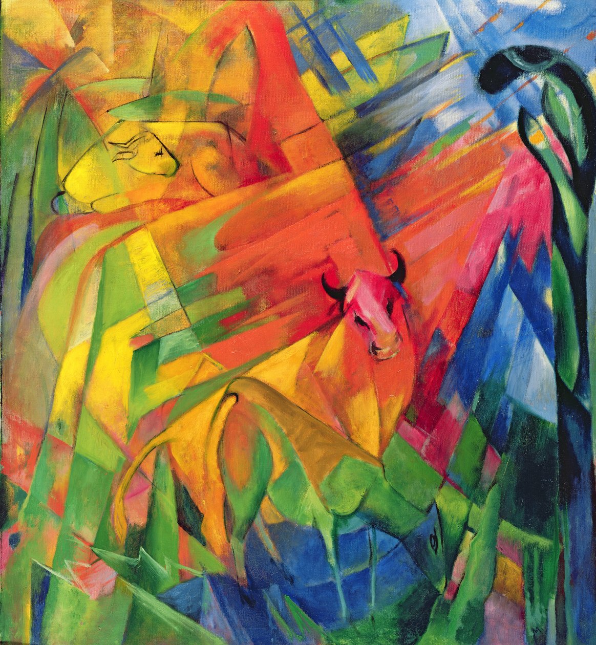 Zwierzęta w krajobrazie, 1914 autorstwa Franz Marc