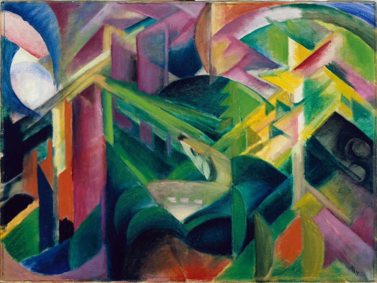 Jeleń w Ogrodzie Klasztornym autorstwa Franz Marc