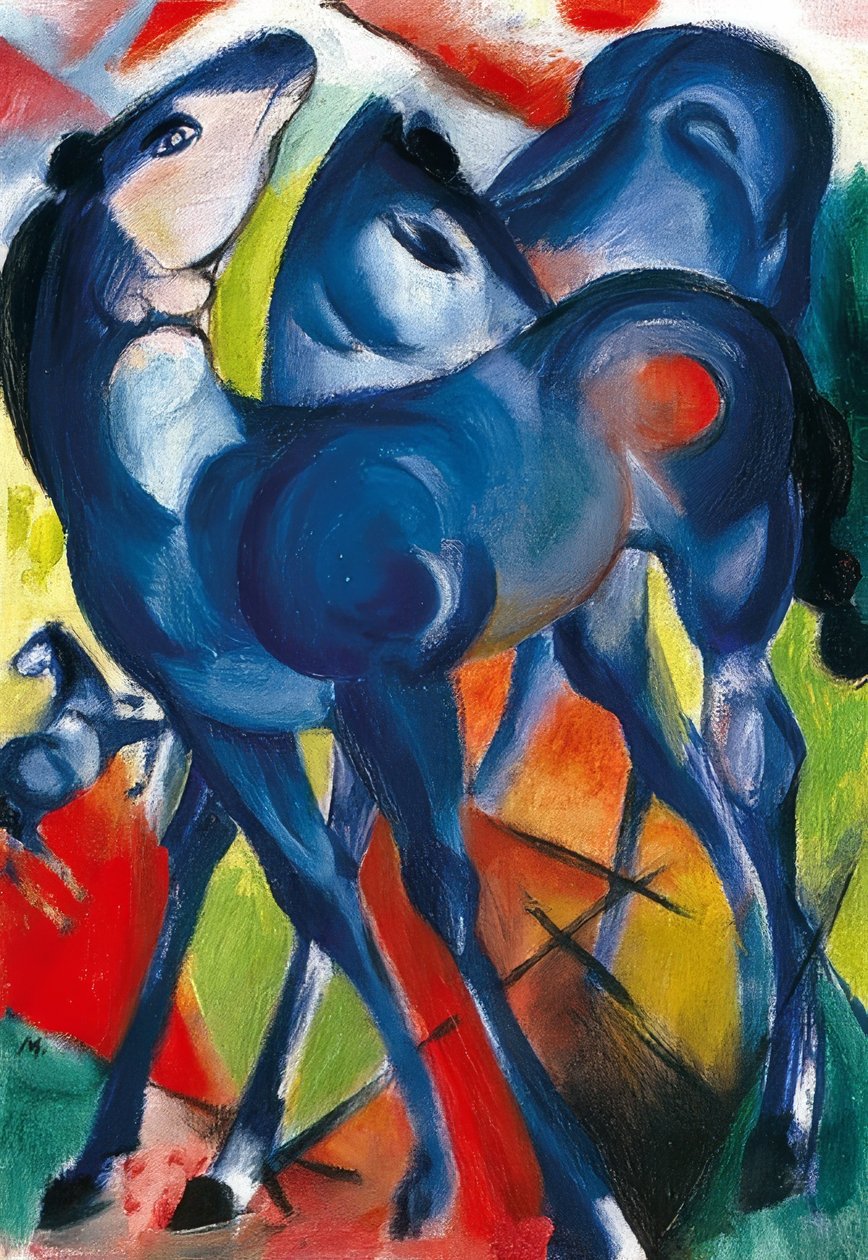 Niebieskie źrebięta. 1913 autorstwa Franz Marc