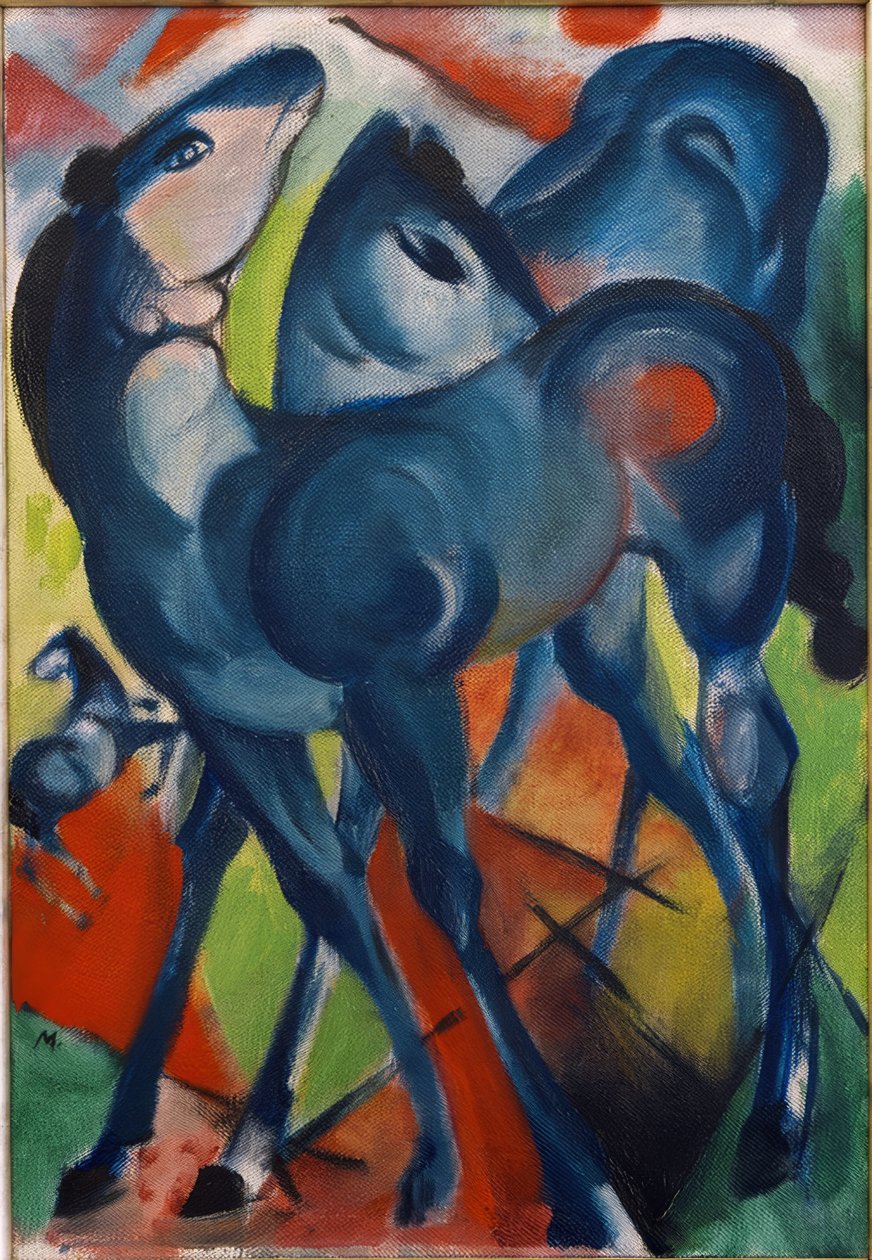 Niebieskie źrebięta autorstwa Franz Marc