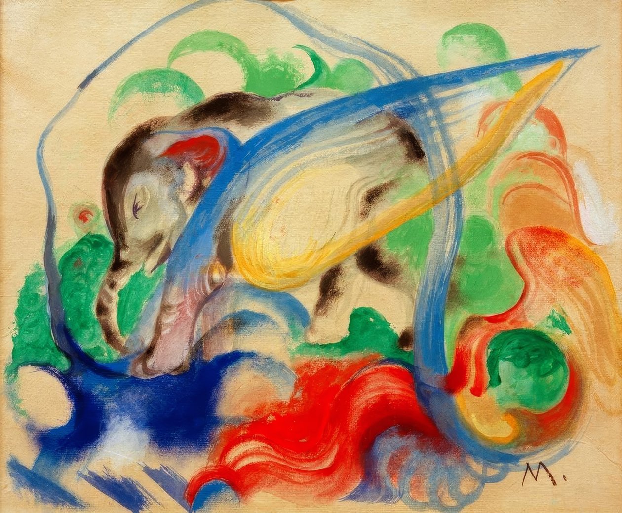 Fabletier (słoń Grauer) autorstwa Franz Marc