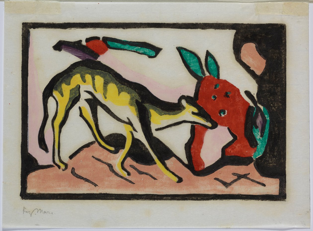 Mityczne stworzenie autorstwa Franz Marc