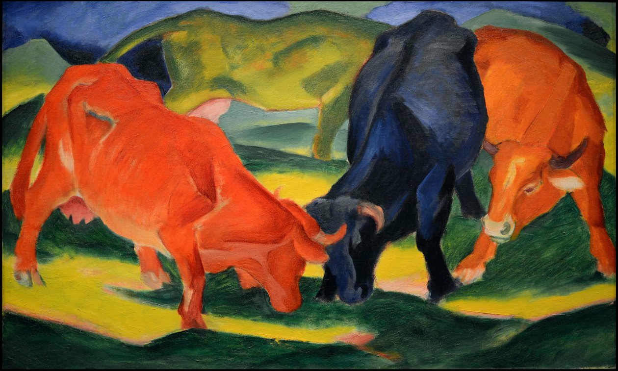 Walczące krowy, 1911. autorstwa Franz Marc