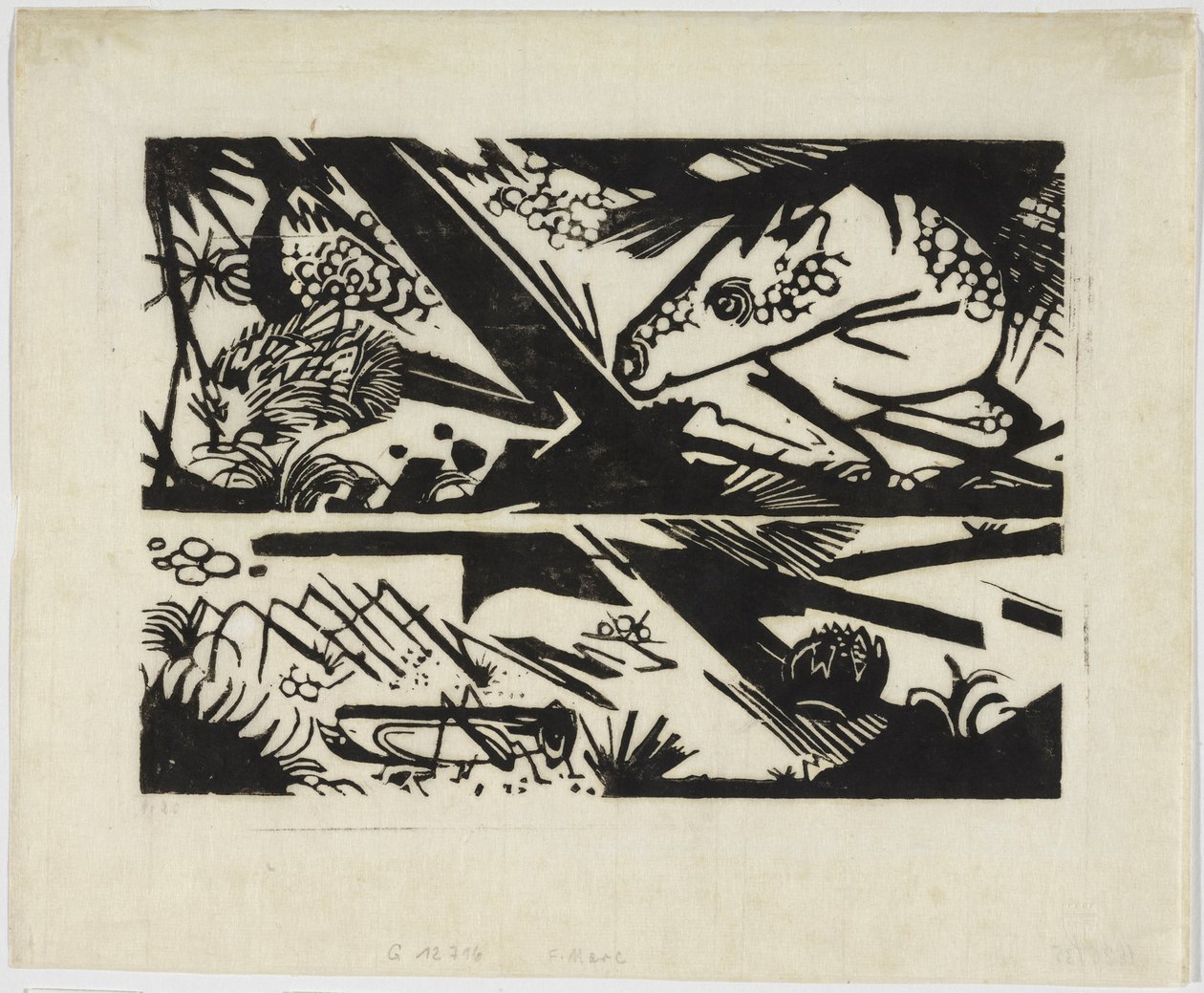 Koń i jeż autorstwa Franz Marc