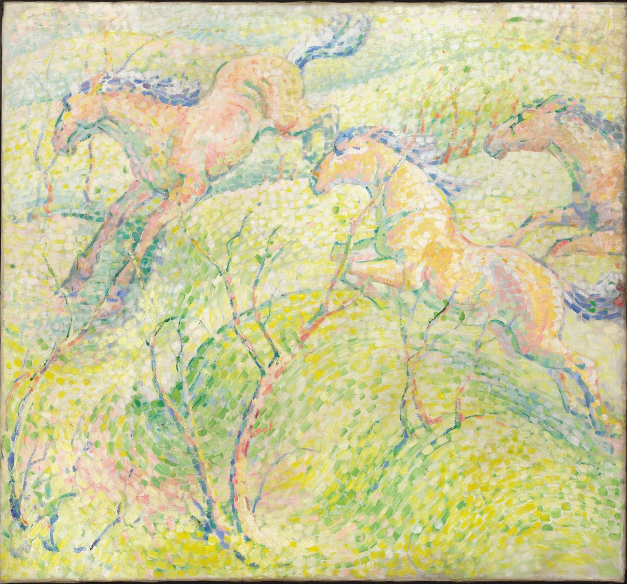 Skaczące konie, 1910 autorstwa Franz Marc
