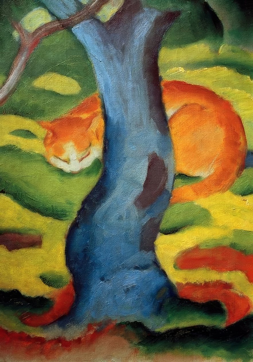 Zdjęcie dzieci (kot za drzewem) autorstwa Franz Marc