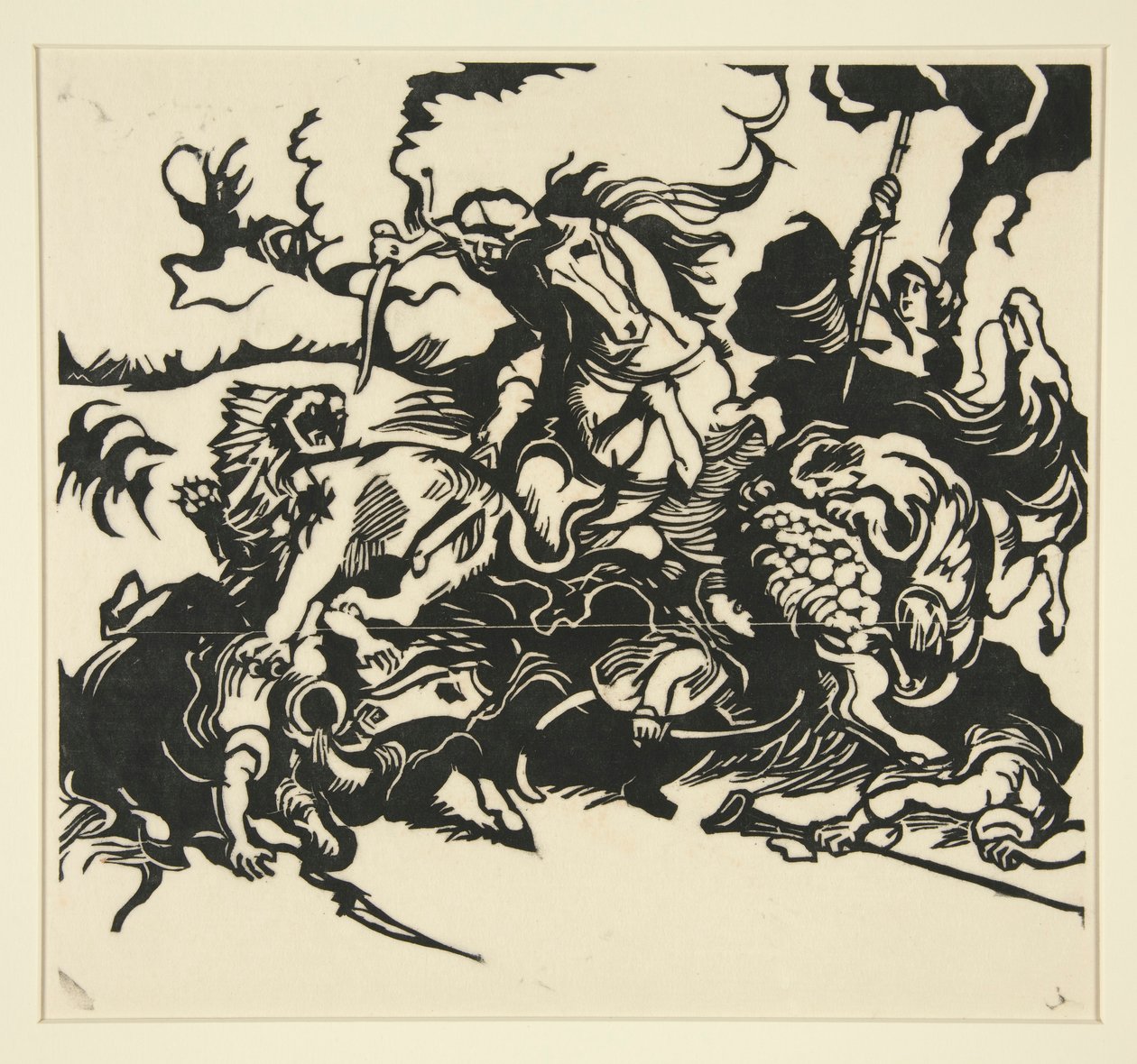 Polowanie na lwa autorstwa Franz Marc