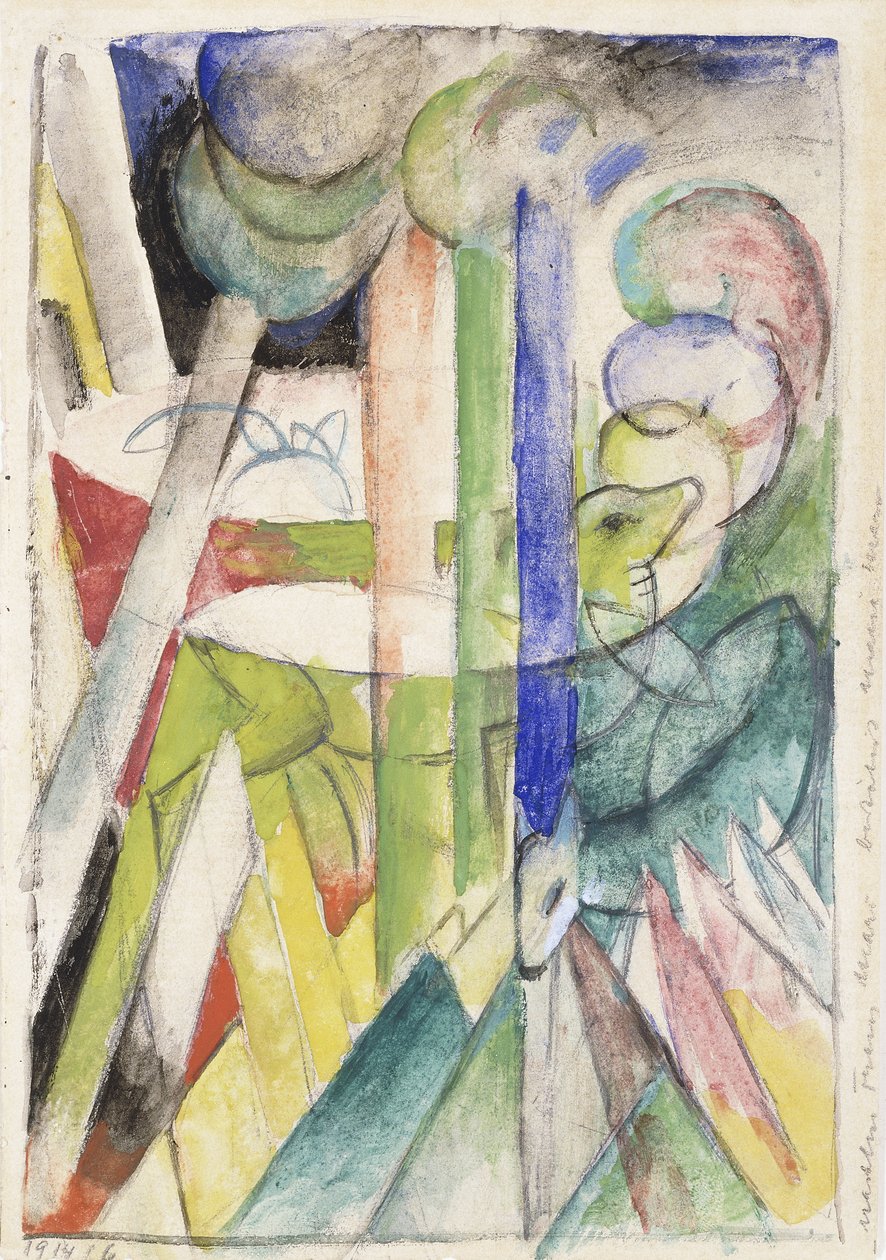 Koza górska; Bergziegen, 1914 autorstwa Franz Marc