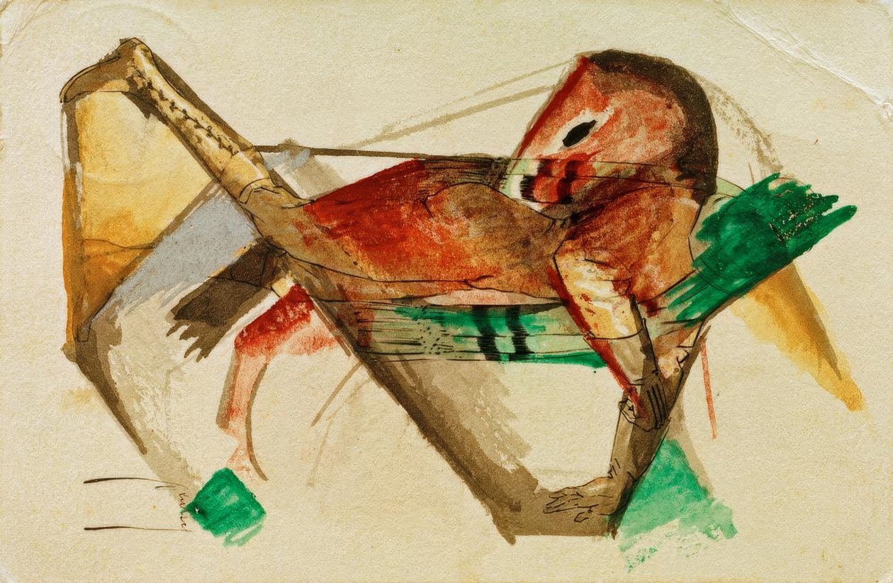 Koń w zimnym różu autorstwa Franz Marc
