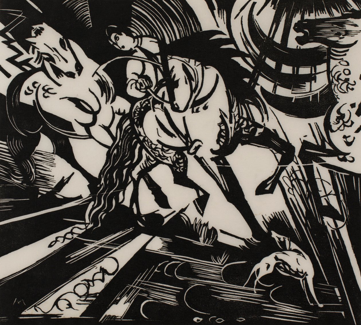 Szkoła jazdy autorstwa Franz Marc